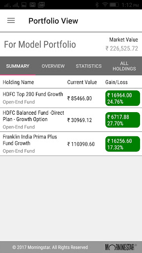 Morningstar Portfolio Manager Screen 2