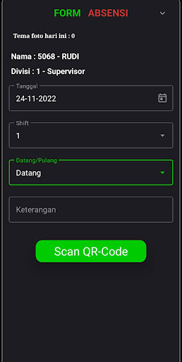 Android application Kopi Bang Haji Absensi screenshort