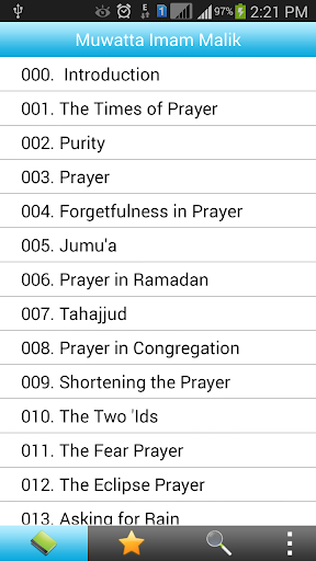 Android application Muwatta Imam Malik screenshort