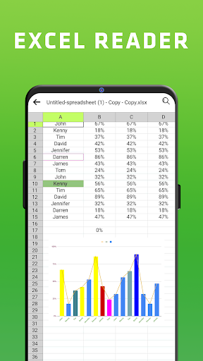 Android application XLSX viewer: read XLS screenshort