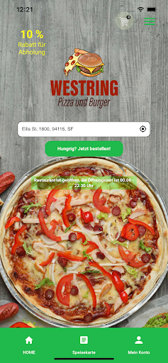 Android application Westring Pizza und Burger screenshort