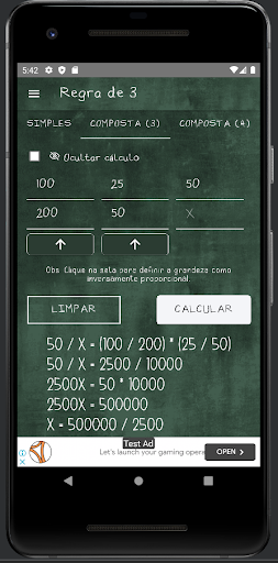 Regra de 3 Screen 2