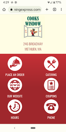 Android application Cooks Window Methuen screenshort