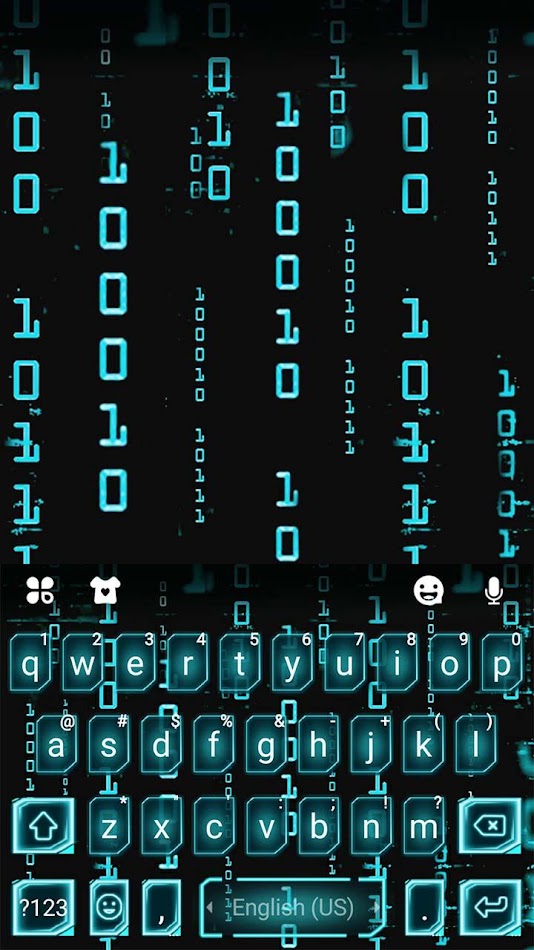 #5. Neon Cyber Code Keyboard Theme (Android) Podle: Cool keyboard skin for Android