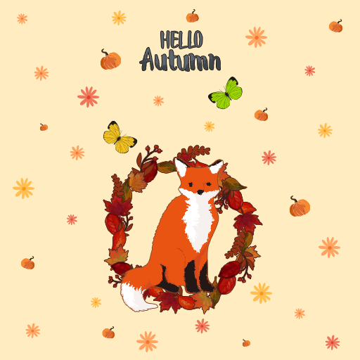 Hello, Autumn Fox - Wallpaper logo