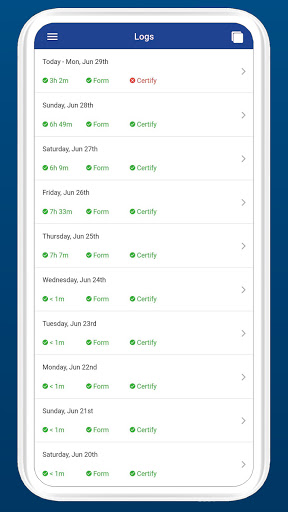 Android application GPSWEBPRO ELD screenshort