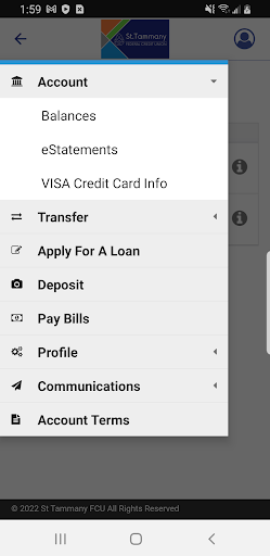 STFCU Mobile Banking Screen 3
