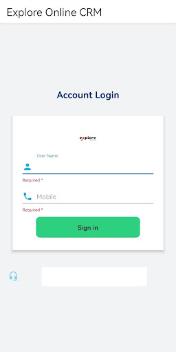 Android application Explore Online CRM screenshort