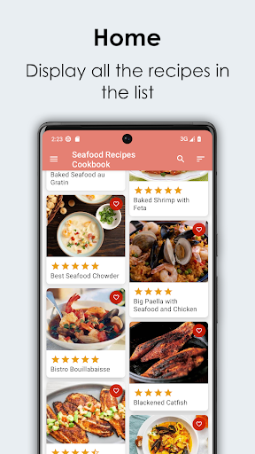 Android application Seafood Recipes Cookbook screenshort