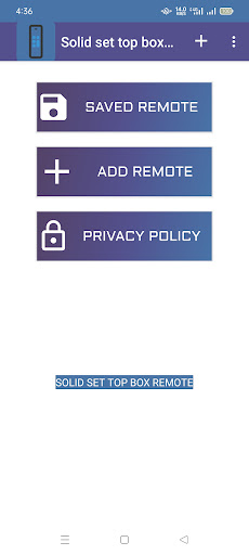 Android application Solid set top box remote screenshort