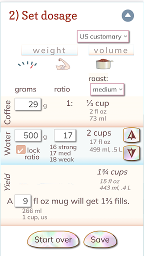 Brewfecto Coffee Calculator Screen 2
