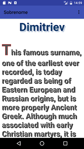 A list of surnames Screen 3