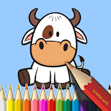 Animals coloring book icon