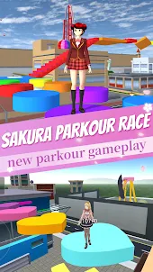 Anime School Girl Parkour Race