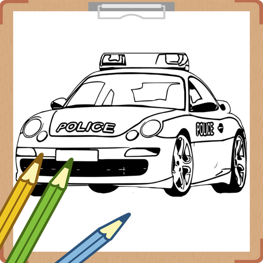 Police Car Coloring Book