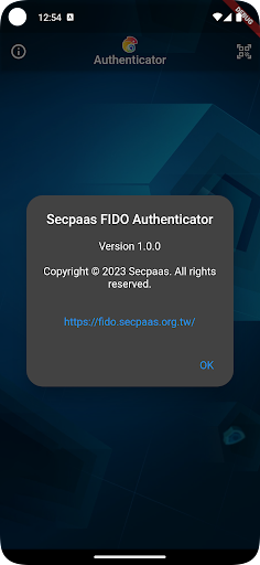 Android application Secpaas Fido Authenticator screenshort