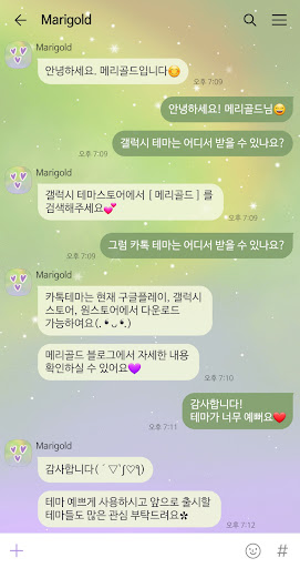 [메리골드] 오로라 카톡 테마 _DAGAM Screen 2