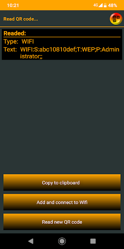 Jimys QR Code Reader + Generat Screen 2
