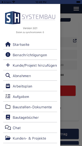 Android application SH Systembau screenshort