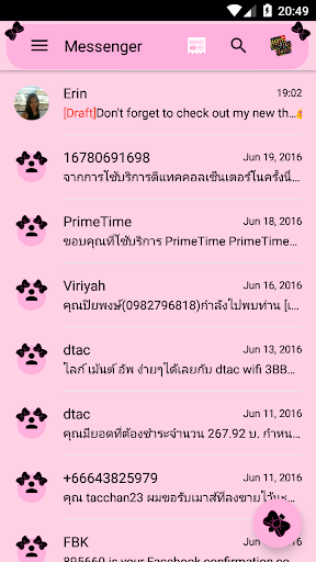 SMS Messages Ribbon Pink Black Screenshot 3 - AppWisp.com