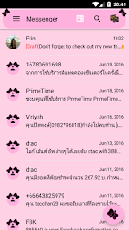 SMS Messages Ribbon Pink Black