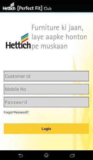 Android application Hettich Perfect Fit Club screenshort
