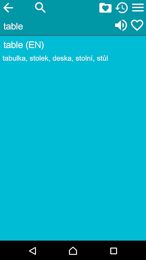 English Czech Dictionary Screen 3