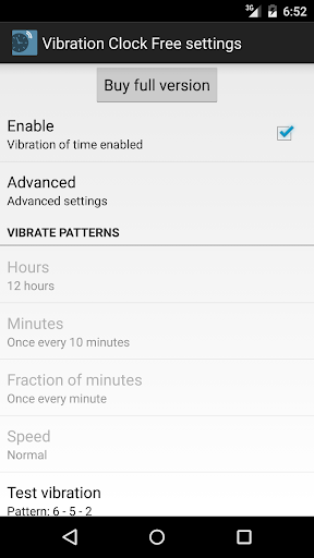 Android application Vibration Clock Free screenshort