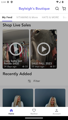 Android application Bayleigh's Boutique screenshort