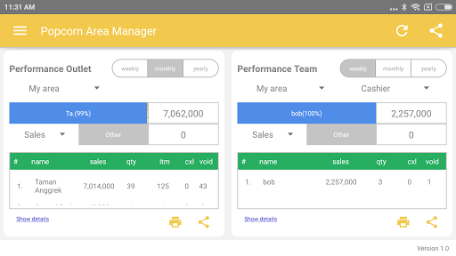 Popcorn Area Manager Screen 3