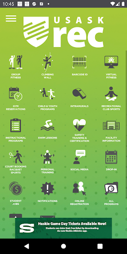 Android application USask Rec screenshort