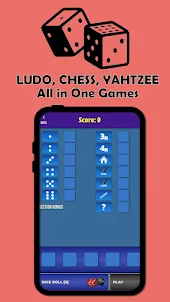 LUDO CHESS YAHTZEE All in One