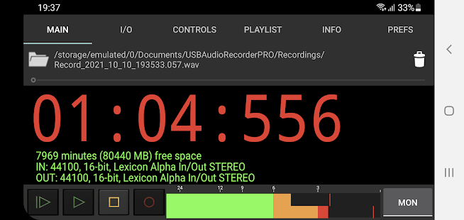 USB Audio Recorder PRO Capture d'écran