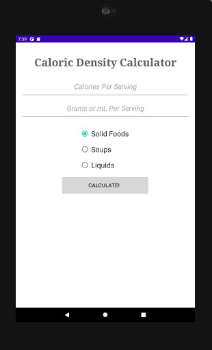 Caloric Density Calculator