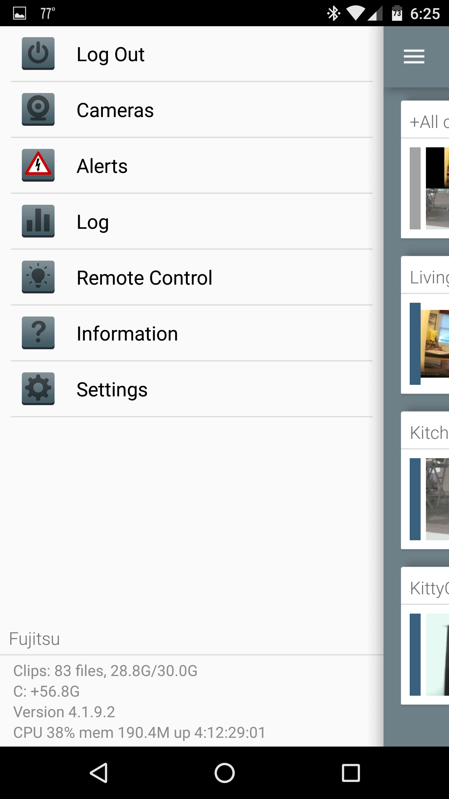 Android application Blue Iris screenshort