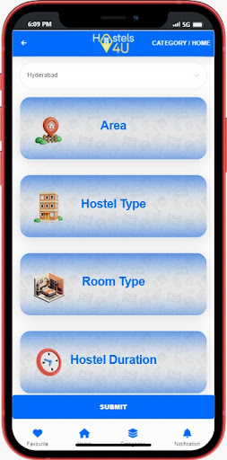 Hostels4U - Search Hostels/PG Screen 3