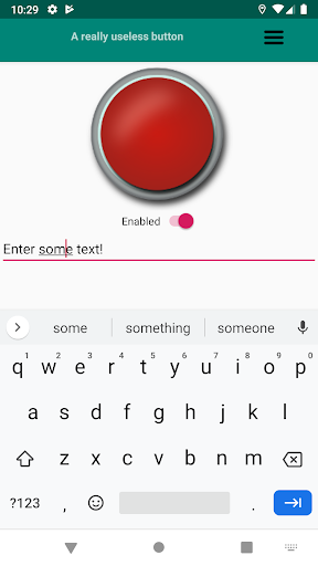 Android application The most useless button screenshort