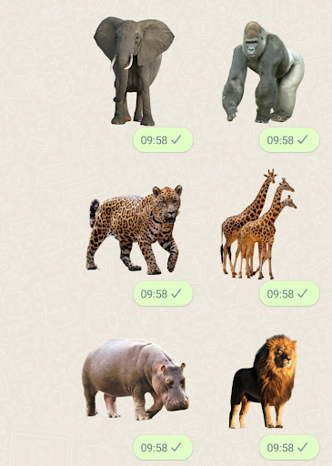 Android application Animal Mammals Stickers screenshort