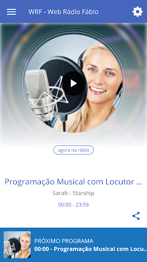Android application WRF - Web Rádio Fábio screenshort