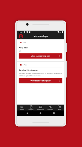 Snap Fitness Class Bookings Screen 2