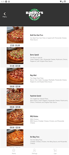 Screenshot of Barro’s Pizza