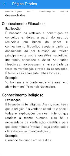 Tipos de Conhecimento Quiz