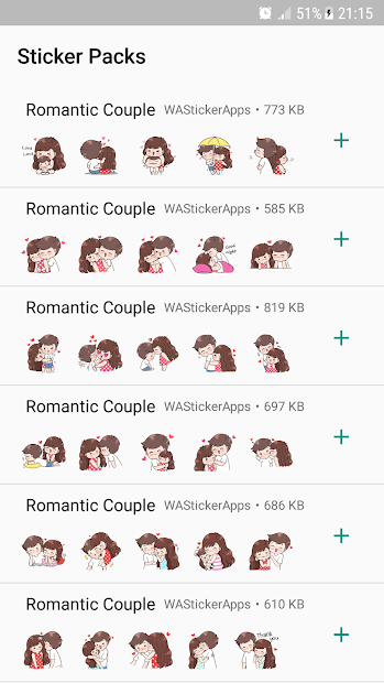 Screenshot 2 Romantic Couple Stickers - WAStickerApps android