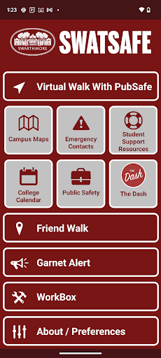 Android application SwatSafe screenshort