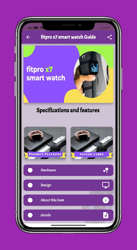 Android application fitpro x7 smart watch Guide screenshort