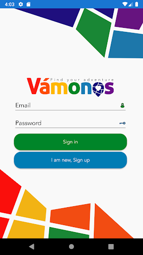 Android application Vámonos screenshort