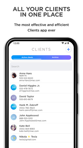 Android application Clients — your client database screenshort