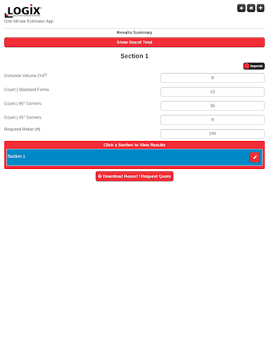 Logix One Minute Estimator