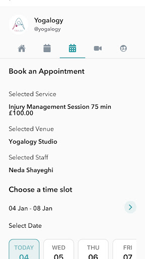 Android application Yogalogy screenshort