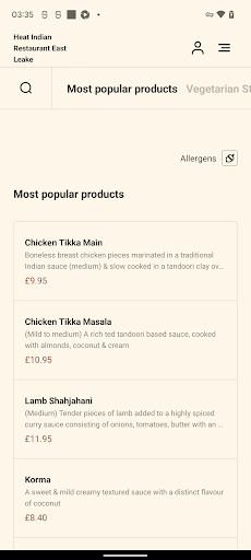 Heat Indian Restaurant Screen 3